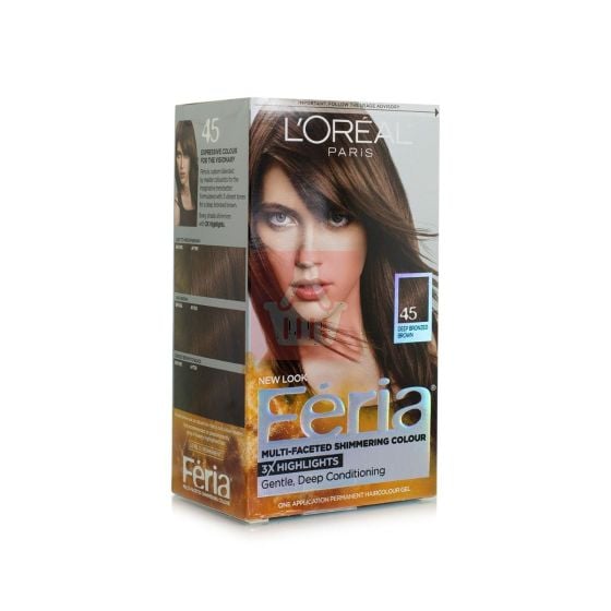 L'Oreal Feria Hair Colour 45 Deep Bronzed Brown 