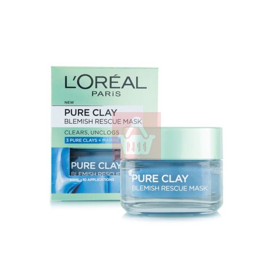 L'Oreal Pure Clay Blemish Rescue Mask - 50ml