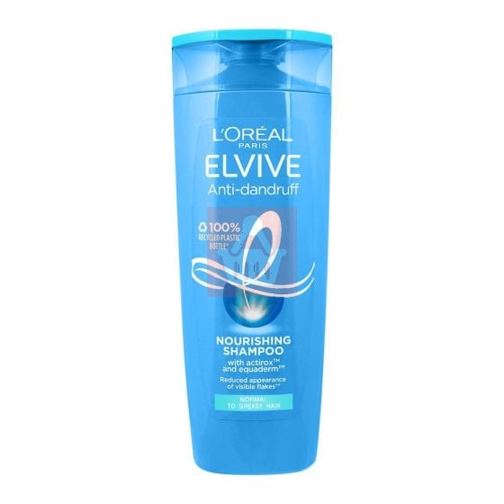 Loreal Elvive Anti Dandruff Nourishing Shampoo with actirox and equaderm for Normal to Greasy Hair 400ml