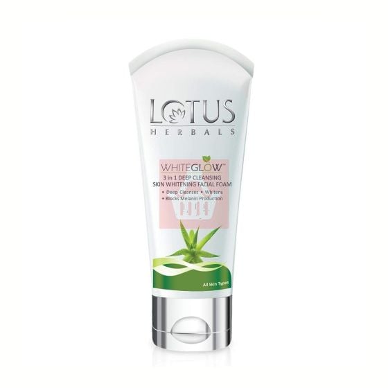 Lotus Herbals Whiteglow 3 in 1 Deep Cleansing Skin Whitening Facial Foam - 100g