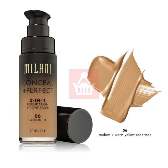 Milani Conceal + Perfect 2-In-1 Foundation + Concealer - 06 Sand Beige - 30gm