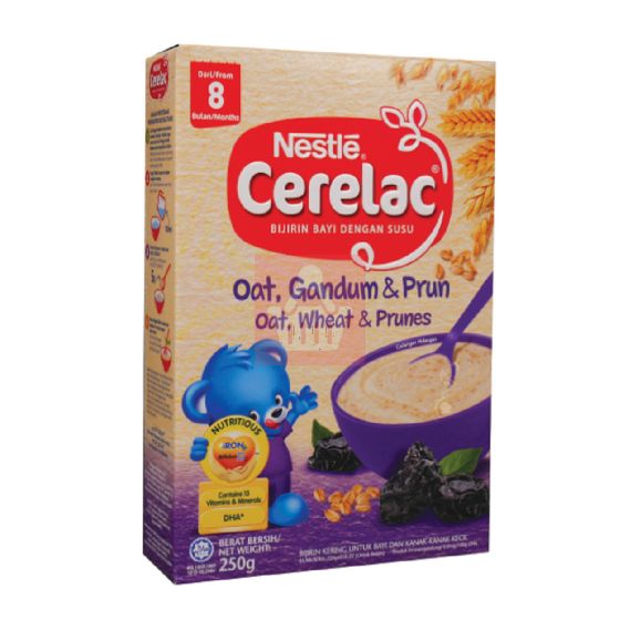 Nestle Baby Cerelac Oat Wheat & Prunes 8 Month - 250g (Malaysia)