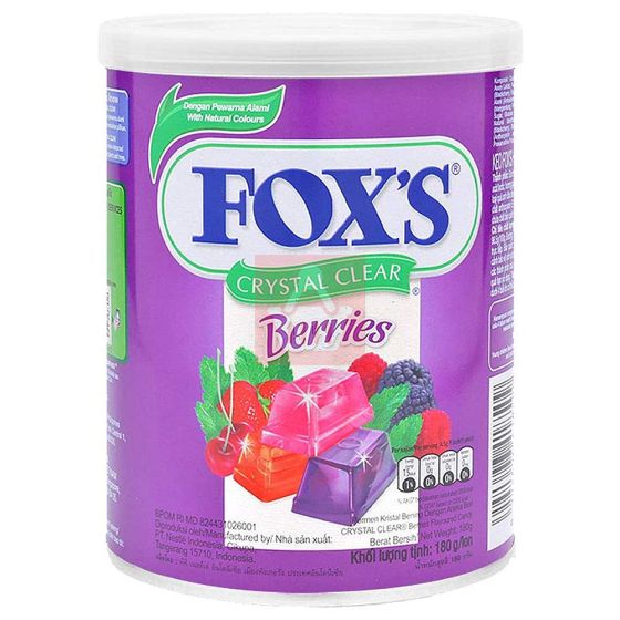 Fox's Crystal Clear Mix Berries Flavored Candy Tin - 180gm
