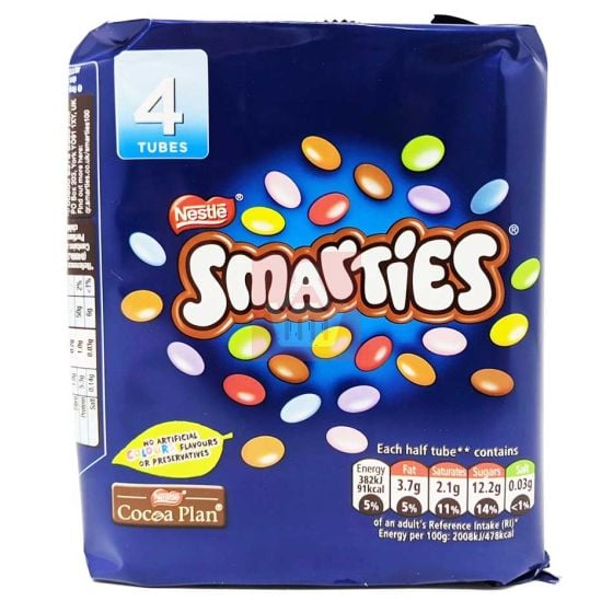 Nestle Smarties 4 Tubes Milk Chocolate 152gm