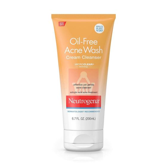 Neutrogena Oil-Free Acne Salicylic Acid Facial Cream Cleanser - 200ml