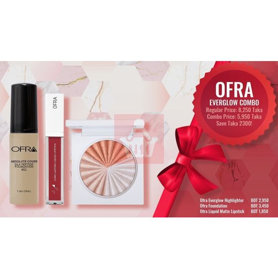 Ofra Everglow Combo Set (Foundation, Lipstick & Highlighter)