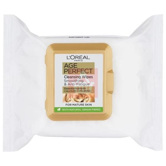 L'oreal Age Perfect Cleansing Wipes For Mature Skin Smoothing & Anti Fatigue 25 Wipes