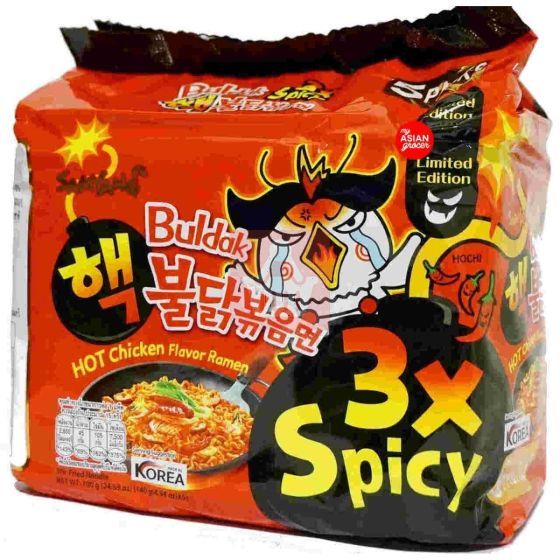 Samyang Buldak 3x Spicy Flavor Ramen Noodles 5 Pack