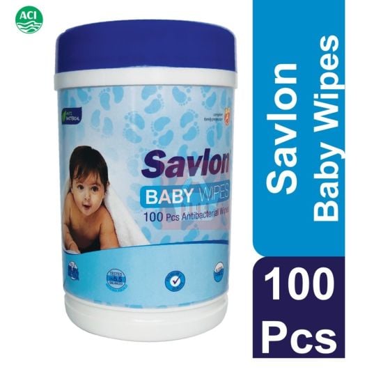 Savlon - Antibacterial Baby Wipes - 100 Pcs 