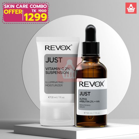 Revox Alpha Arbutin Brightening Serum & Revox Vitamin C Illuminating Moisturizer Skincare Combo 01