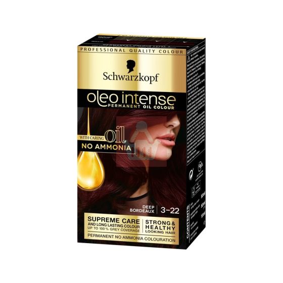 Schwarzkopf Oleo Intense Permanent Hair Colour - Deep Bordeaux 3-22