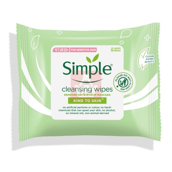 Simple Kind To Skin Cleansing Facial Wipes - 25 Wipes