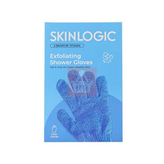 Skinlogic Bath And Body Exfoliating Body Gloves 1 Pair Blue