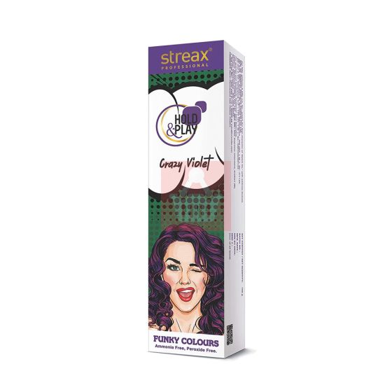 Streax Professional Hold and Play Funky Hair Colour (Crazy Violet) 100 gm
