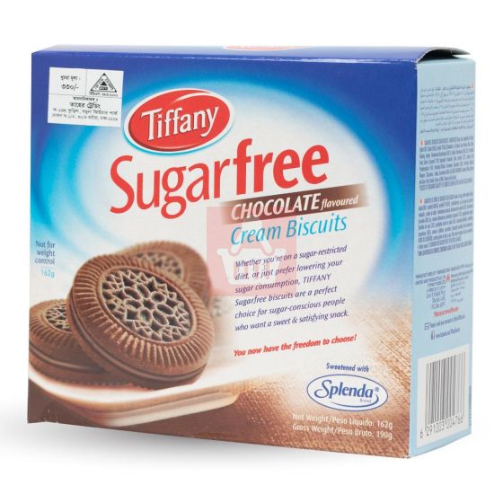 Tiffany Sugar Free Chocolate Flavored Cream Biscuit 162gm