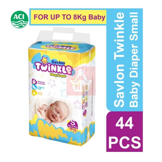 Savlon - Twinkle Baby Diaper Small Up To - 8kg - 44 Pcs 
