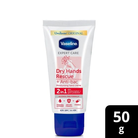 Vaseline Dry Hands Rescue Moisturizing Anti Bacterial Crème - Cream 50g