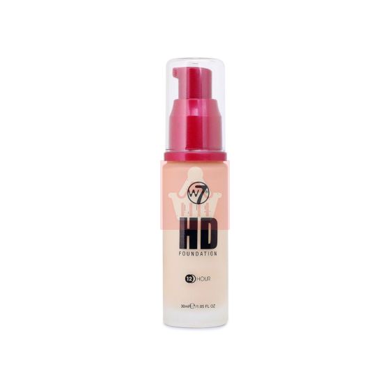 W7 12 Hour HD Foundation - Porcelain - New Ultra Smooth Full Coverage Formula