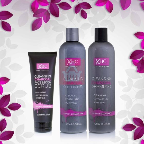 Xpel Combo Pack 16 - Charcoal Series - Shampoo, Conditioner & Scrub