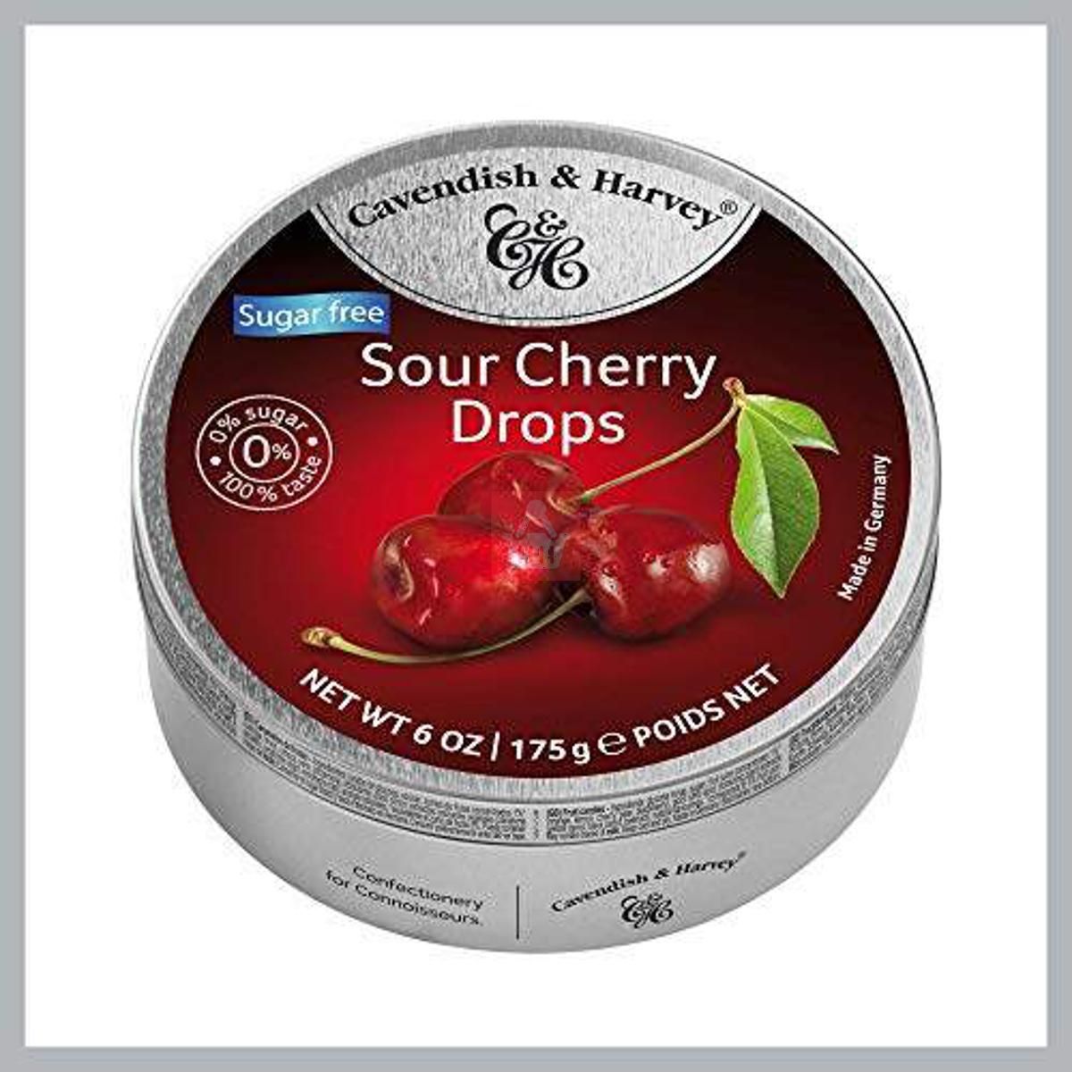Cavendish & Harvey Candy Sugar Free Sour Cherry Drops 175gm
