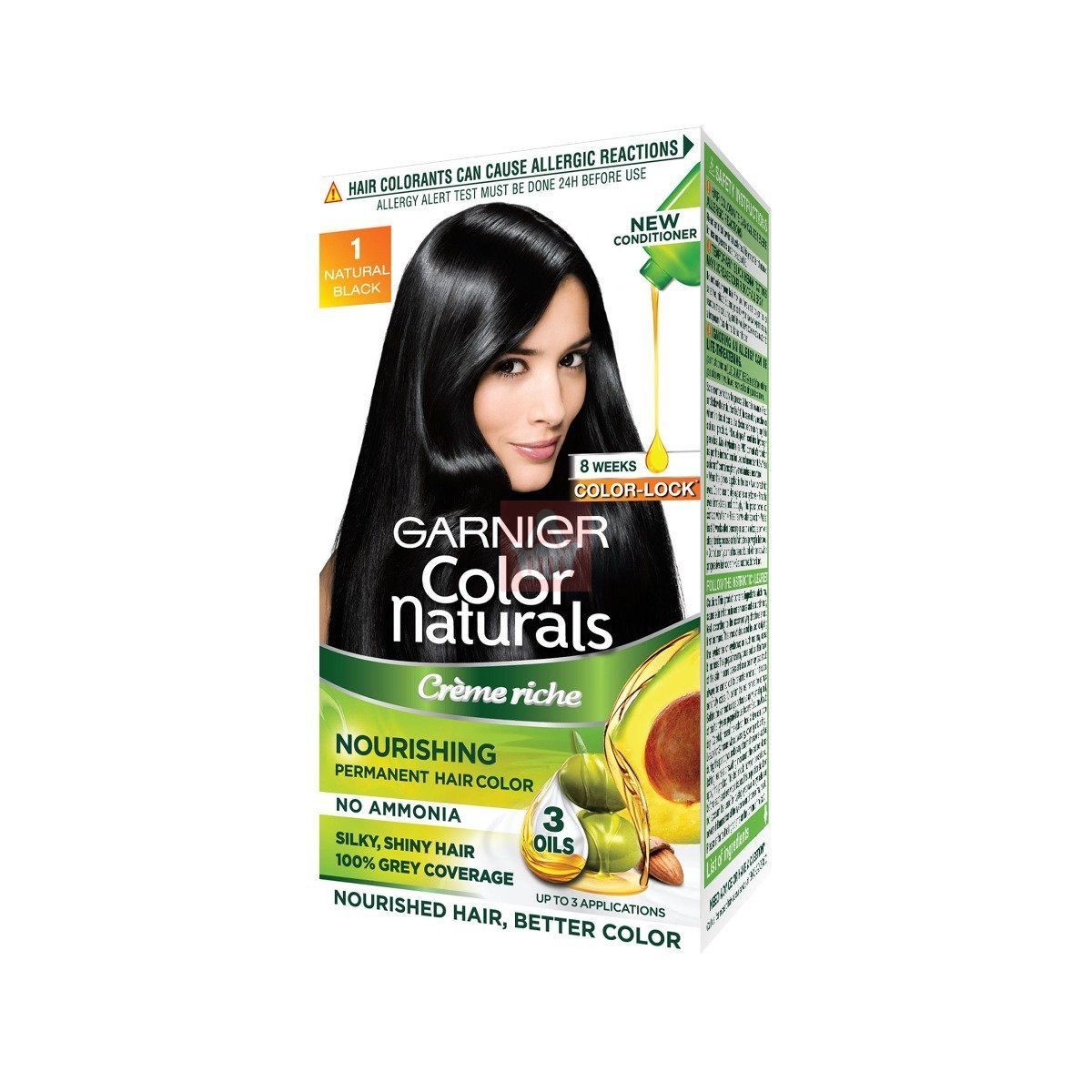 Garnier Color Naturals Nourishing Permanent Hair Color - 1 Natural Black -35ml Garnier Color Naturals Nourishing Permanent Hair Color - 1 Natural Black -35ml