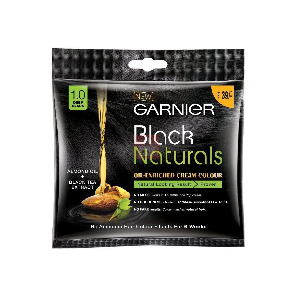 Garnier Black Naturals Oil Enriched Creme Hair Color Deep Black 20ml