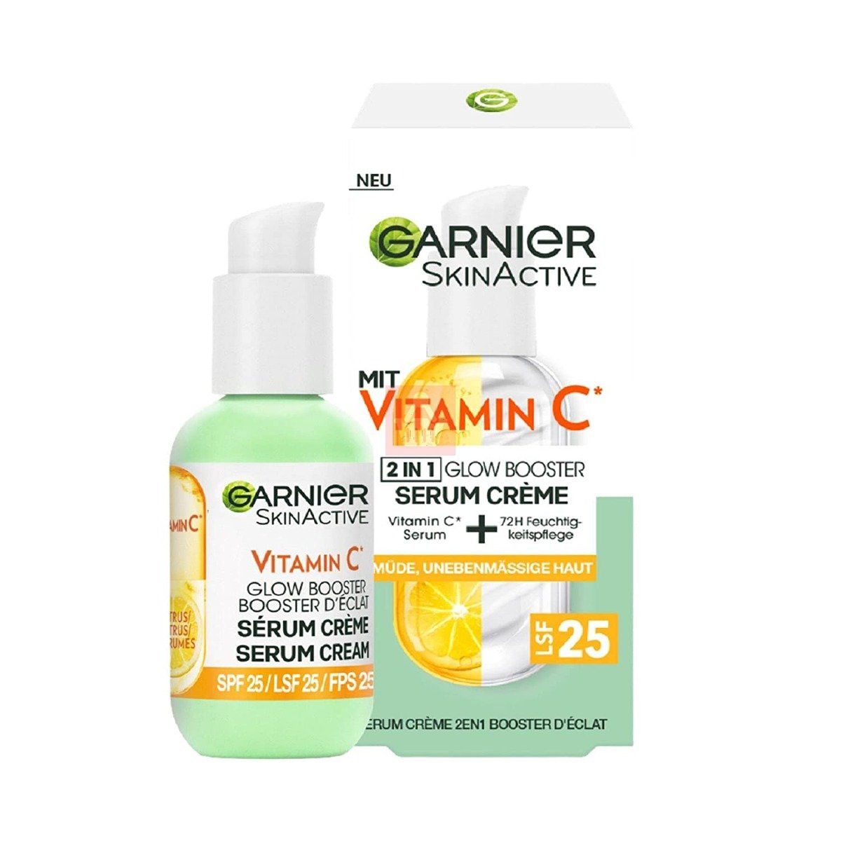 Garnier Skin Active Vitamin C 2in1 Brightening Serum Cream Spf25 50ml Cosbrapim Com Br