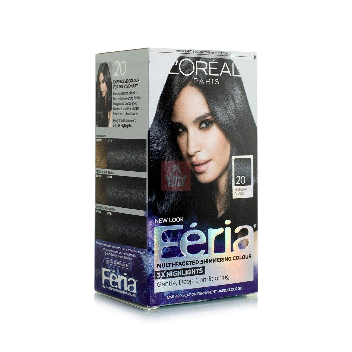 L'Oreal Feria Hair Colour 20 Natural Black