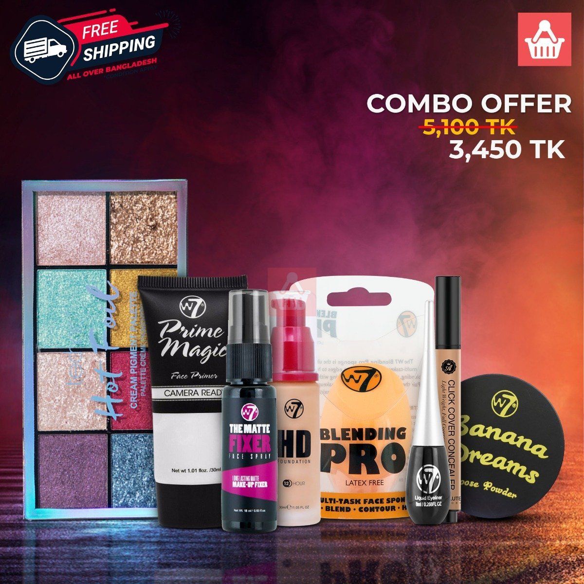 W7 Full Makeup Combo Set 2