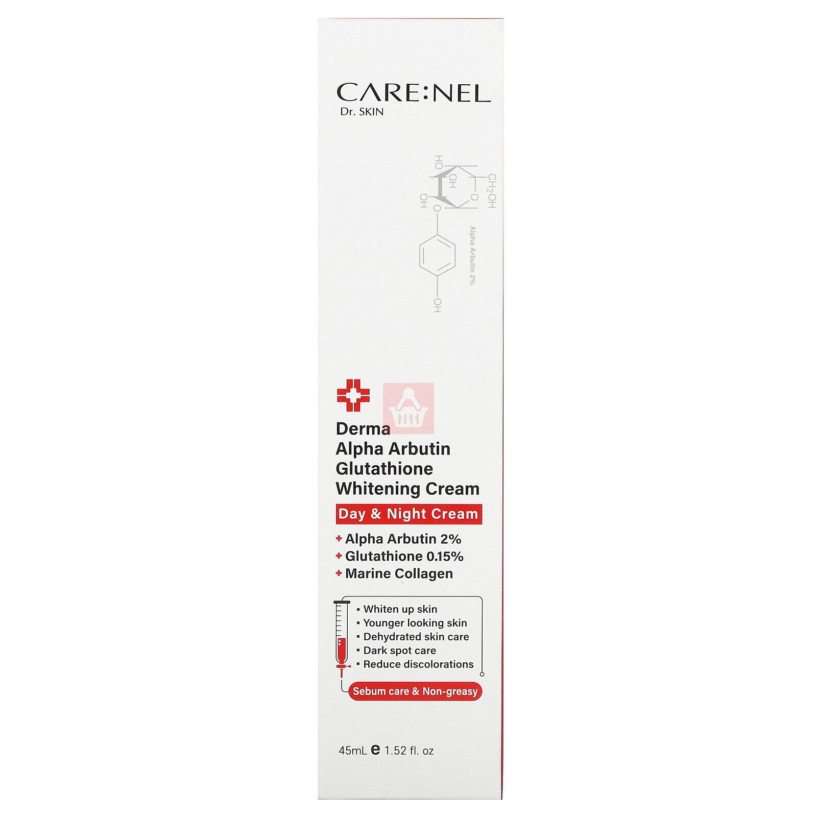 Care:Nel Dr. Skin Derma Alpha Arbutin Glutathione Whitening Cream Day &  Night 45ml