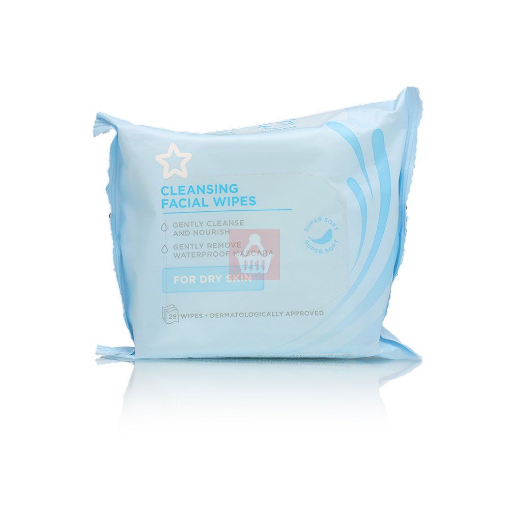 Superdrug Cleansing Wipes For Dry Skin 25 Wipes