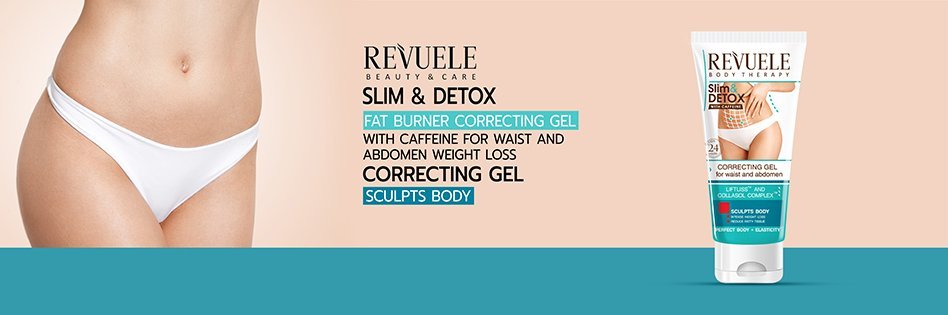 Revuele Slim & Detox Fat Burner Correcting Gel With Caffeine For Waist and Abdomen Weight Loss