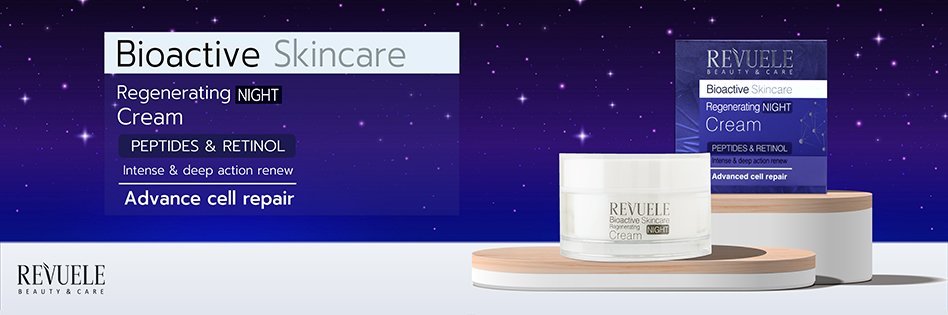 Revuele Bio Active Skin Care Peptides & Retinol Regenerating Night Cream With Advanced Cell Repair