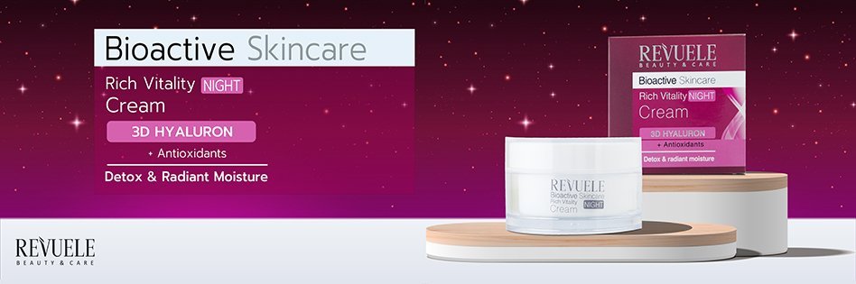 Revuele Bio Active Skin Care 3d Hyaluron Rich Vitality Night Cream With Radiant Moisture