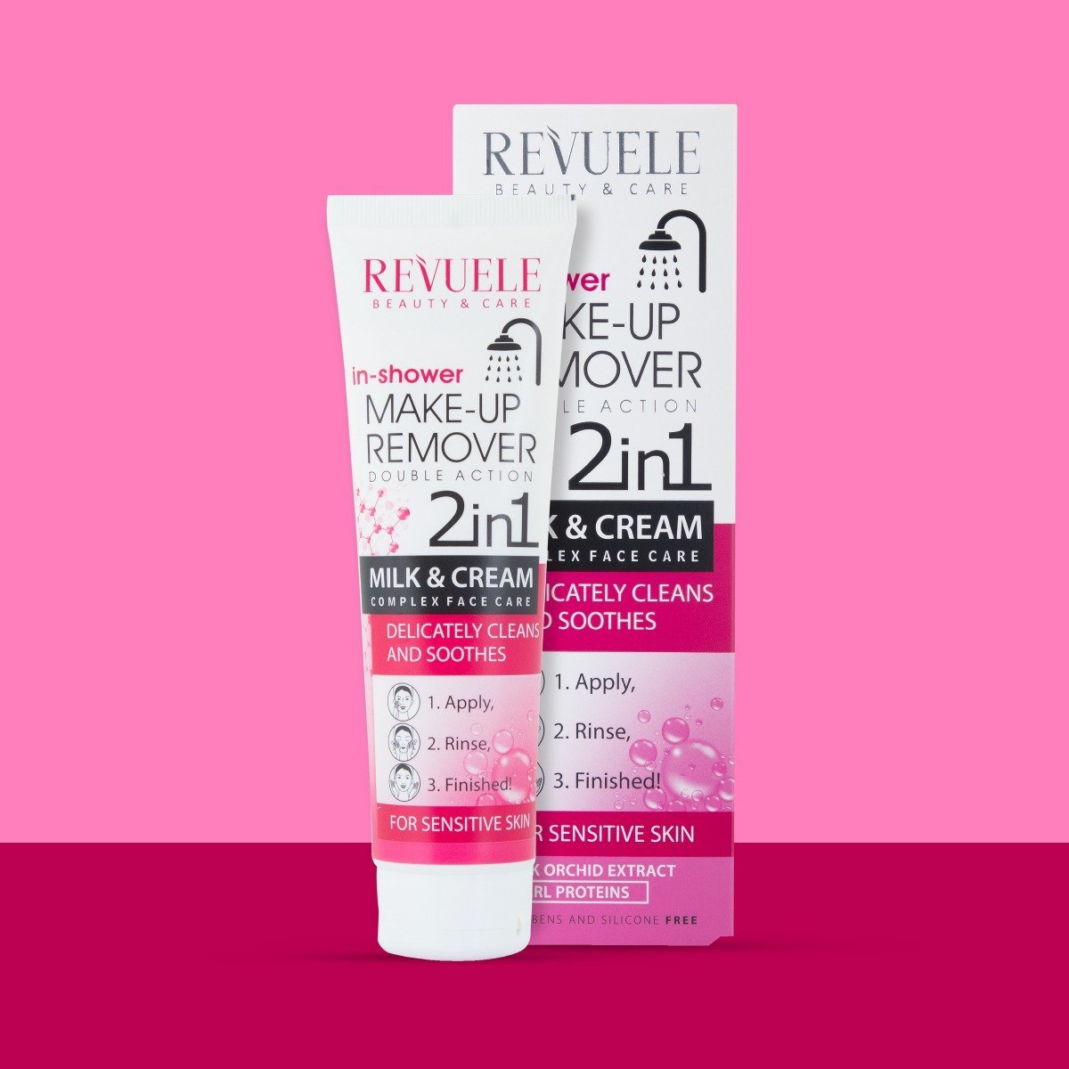 Revuele 2 In 1 Milk & Cream Makeup Remover For Sensitive Skin - Delicately Cleans & Soothes