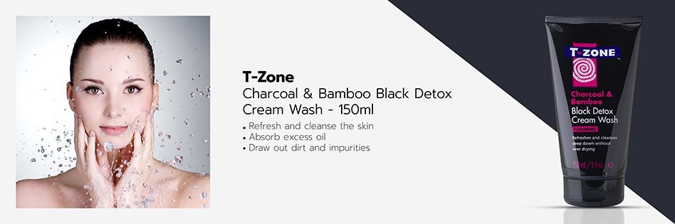 T-Zone Charcoal & Bamboo Black Detox Cream Wash
