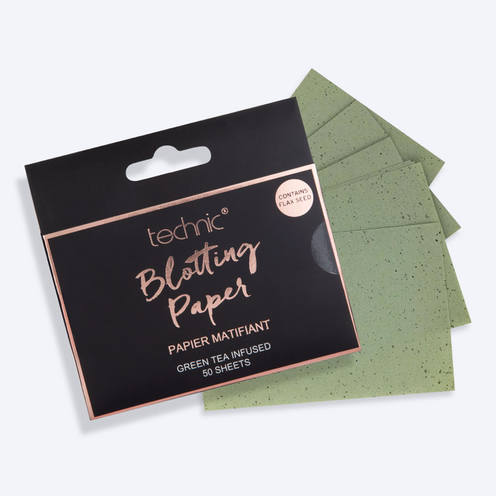 Technic Oil Absorbing Blotting Paper with Green Tea Mattifying - 50 Sheets