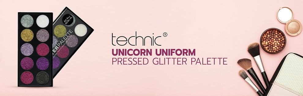 Technic 10 Color Pressed Glitter Palette - Unicorn Uniform