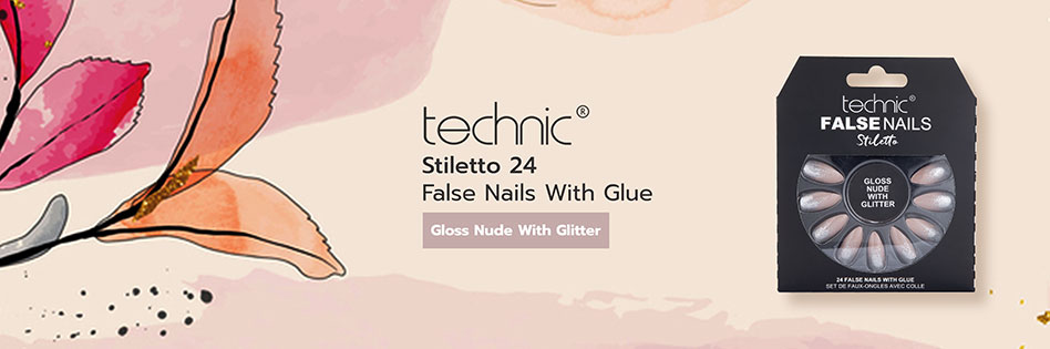 Technic Stiletto 24 False Nails With Glue - Matte Burgundy