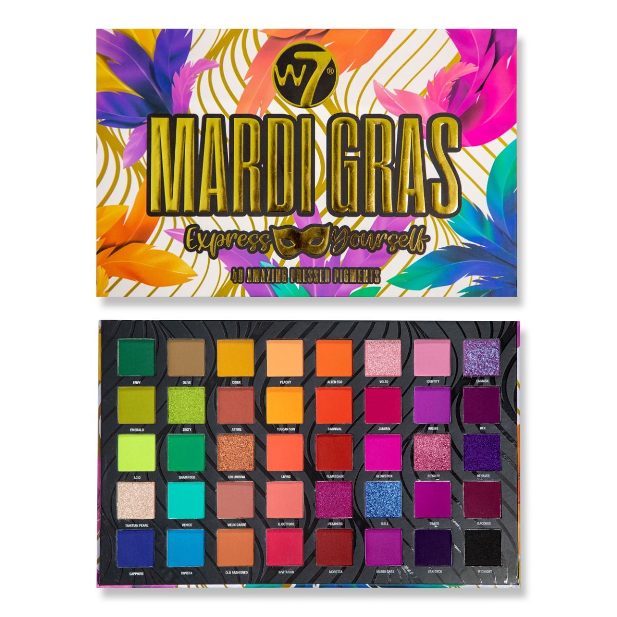 w7 mardi gras pressed pigment palette