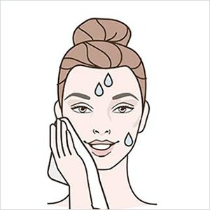 Wet your skin with plenty of warm water