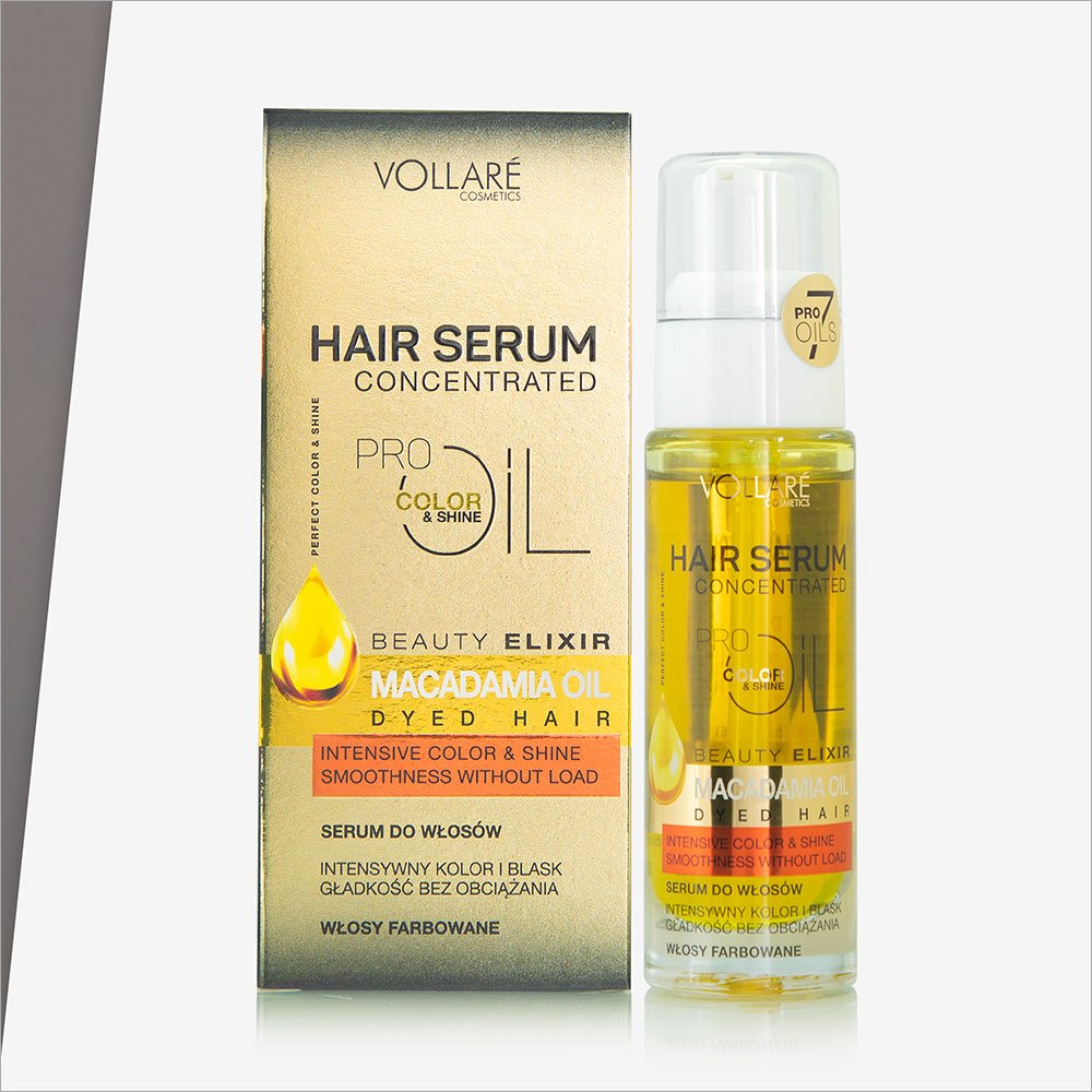 Vollare Macadamia Oil Concentrated Hair Serum For Colored Hair - Visibly Brightens & Evens Skin Tone