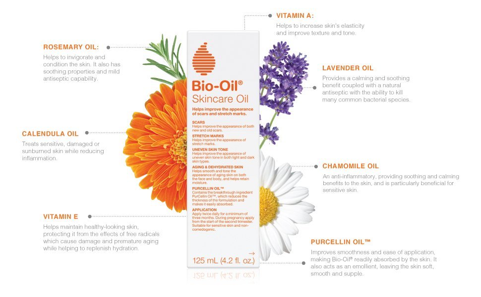 Vitamin A, Lavender Oil, Chamomile Oil, Purcellin Oil, Vitamin E, Calendula oil, Rosemary Oil