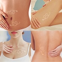 Apply on all stretchmark prone areas such as abdomen, thighs, stomach, chest and lower back