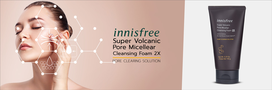 Innisfree Super Volcanic Pore Micellar Cleansing Foam 2x