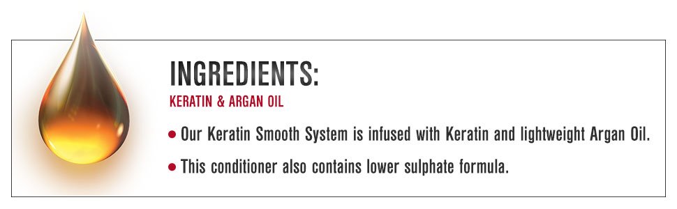 Ingredients - keratin & argan oil.