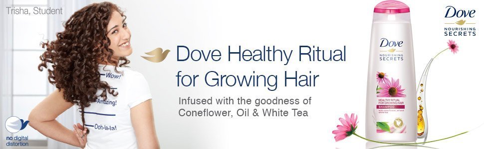 Dove healthy ritual for growing hair. Infused with the goodness of coneflower, oil & white tea.