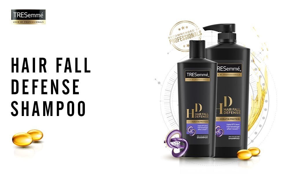 Tresemme Hair fall defense shampoo, Recommended by professionals.