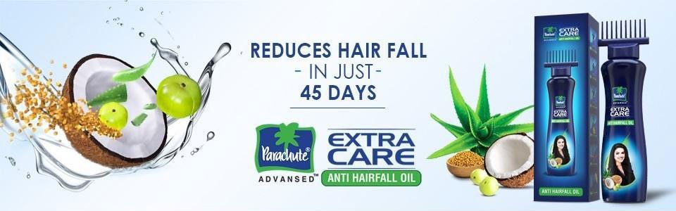 Parachute advansed Extra Care Anti hairfall Oil, Reduces hair Fall in just 45 Days.