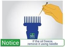 Step 6 - If the oil freeze remove it using needle